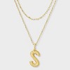 14K Gold Dipped Cubic Zirconia Duo Initial Multi-Strand Necklace - A New Day™ Gold - 2 of 4