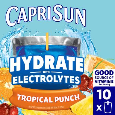 Capri Sun Hydrate Tropical Punch Juice Boxes - 10pk/6 fl oz Pouches