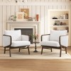 27''W Modern Accent Chair, Upholstered Armchair with Solid Wood Frame, Leisure Single Sofa Chair Comfort Lounge Chair, White - ModernLuxe - 2 of 4