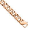 Chisel Stainless Steel Polished Rose IP-plated with Cubic Zirconia 7.75" Curb Link Bracelet - 2 of 4