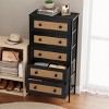 Crestlive Products 5 Drawers Rattan dressers for bedroom Storage Tower Tall Fabric Dresser with Wood Top &Wood Handles - 2 of 4
