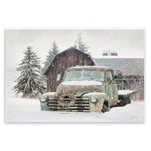 Stupell Industries Winter Rural Vintage Truck & Barn, 19" x 13" - 1 of 4