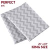 Mellanni 1800 Pillowcase Set 2 pc Set of 2 King Size Chevron Gray - 2 of 4