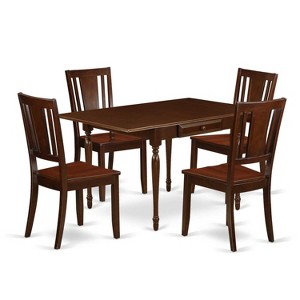 HomeStock 5-Pc Mahogany Finish Solid Wood Top-Dining Room Set with Dropleaf-Seats 4 - 1 of 4
