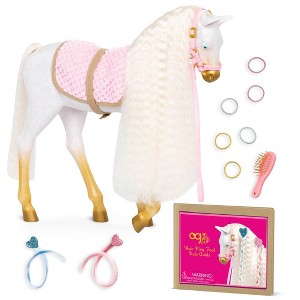 Our Generation 12" Hair Play Foal - Glitter & Hearts Andalusian Horse in White - 1 of 4