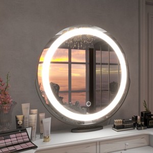 ONWITH 19" Vanity Makeup Mirror with 3 Colors Lights Dimmable LED Mirror - 1 of 4