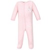 Luvable Friends Baby Girl Cotton Snap Sleep and Play 3pk, Unicorn - 2 of 4