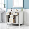 Mshliw 36 Inch Freestanding Bathroom Vanity with Ceramic Sink, Solid Wood Frame Cabinet with 4 Drawers and 2 Soft-Close Doors - 2 of 4