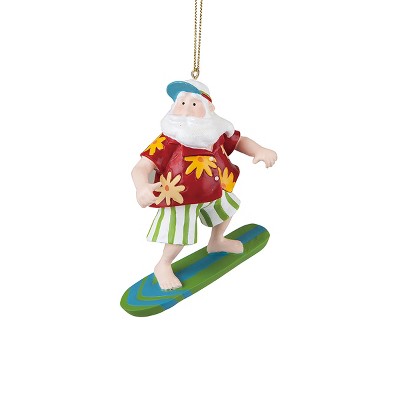 Gallerie II Surfboard Santa Ornament