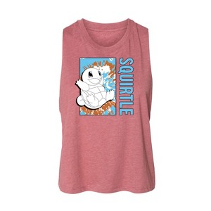 Women's Pokémon Tie Dye Squirtle Graphic Racerback Tank - Heather Mauve - Small - 1 of 2