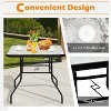 MOEPISY 32 Inch Patio Tempered Glass Steel Frame Square Table - 3 of 4