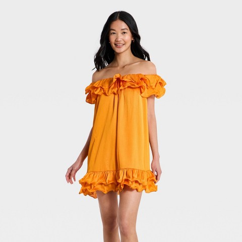 Женские платья A New Day Women's Ruffle Mini Dress - A New Day™ Orange M
