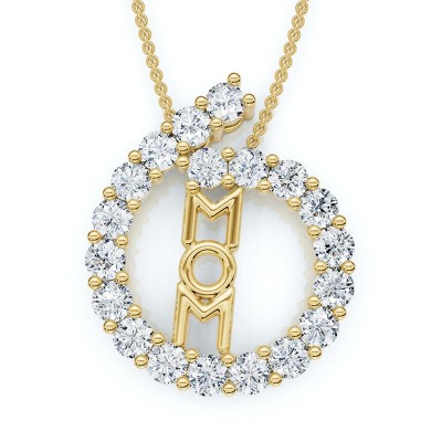 Pompeii3 Diamond Heart Pendant Gold Necklace Lab Created 18"