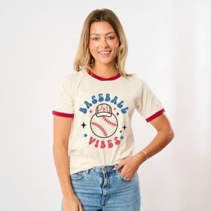 Simply Sage Market Baseball Vibes Sparkle Ringer Tee - 1 of 4