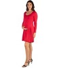 24seven Comfort Apparel Long Sleeve Flared Maternity Mini Dress - image 2 of 4