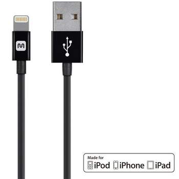 CABLE USB MACHO X LIGHTNING IPHONE/IPAD NEGRO 1MT