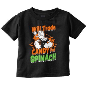 Halloween Popeye Candy For Spinach Toddler Baby Graphic T Shirt Brisco Brands - 1 of 4