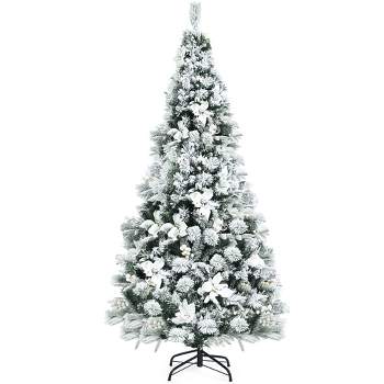 Costway 6ft Snow Flocked Artificial Christmas Tree Pvc Hinged Alaskan ...