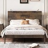 NicBex Vintage Farmhouse Full/Queen Platform Bed Frame with Wooden Headboard,Industrial Style Platform Bed with 2 Bedside Lights,Wood Slats Support - 2 of 4