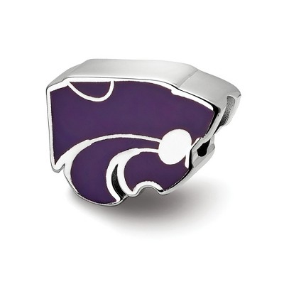 Black Bow Jewelry Sterling Silver Kansas State Wildcats NCAA Bead Charm