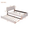 Sapphtopaz Bed Frame with Teddy Vertical Stripes LED Headboard Upholstered Platform Bed for Bedroom, Apartment - 2 of 4