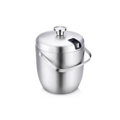 Stainless Steel Ice Bucket with Lid & Tongs – Shimmer Black