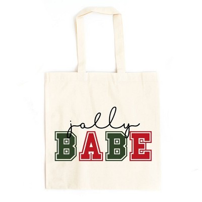 City Creek Prints Jolly Babe Colorful Canvas Tote Bag - 15x16 - Natural
