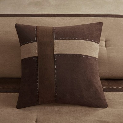 Kimberly Queen Brown Reversible Microsuede Comforter Set
