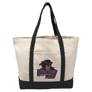 Whittier College Primary Logo Canvas Tote Bag With External Pocket, Reusable Shoulder Bag for Shopping, School, Beach - 1 of 4