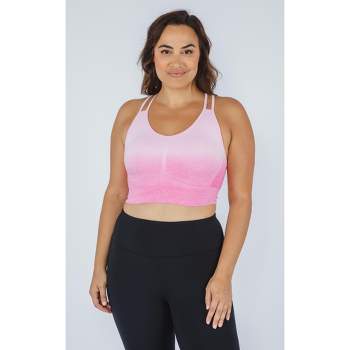 Yogalicious 2 Pack Longline Seamless Sports Bra With Strappy Back And  Ribbed Details - Sun Kissed Coral/white - Large : Target