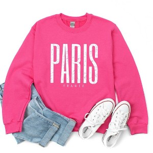 Simply Sage Market Women's Graphic Sweatshirt Paris France Distressed - 1 of 2