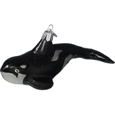 Old World Christmas Blown Glass Ornament for Christmas Tree, Orca Whale