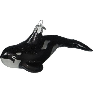 Old World Christmas Blown Glass Ornament for Christmas Tree, Orca Whale - 1 of 3