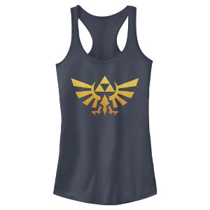Juniors Womens Nintendo Legend of Zelda Triforce Fade Racerback Tank Top - 1 of 3