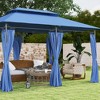 Resenkos Outdoor Garden Gazebo, Sunshade Gazebo Canopy,10' x 13' Double Roof Patio Gazebo, Outdoor Gazebo with Curtains,Dark Blue - 4 of 4