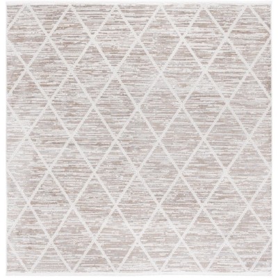Mila MIL240 Power Loomed Indoor Area Rug - Beige/Ivory - 6'7"x6'7"- Safavieh