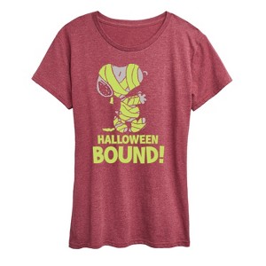 Women's - Peanuts - Halloween Bound Glow In The Dark Short Sleeve Graphic T-Shirt - 1 of 4