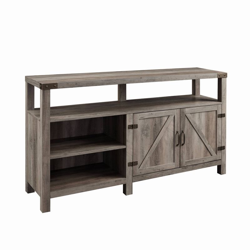 2 Door Farmhouse Highboy TV Stand for TVs up to 65&#34; Gray Wash - Saracina Home, 1 of 18