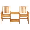 vidaXL Patio Chairs with Tea Table and Cushions Solid Acacia Wood - 3 of 4