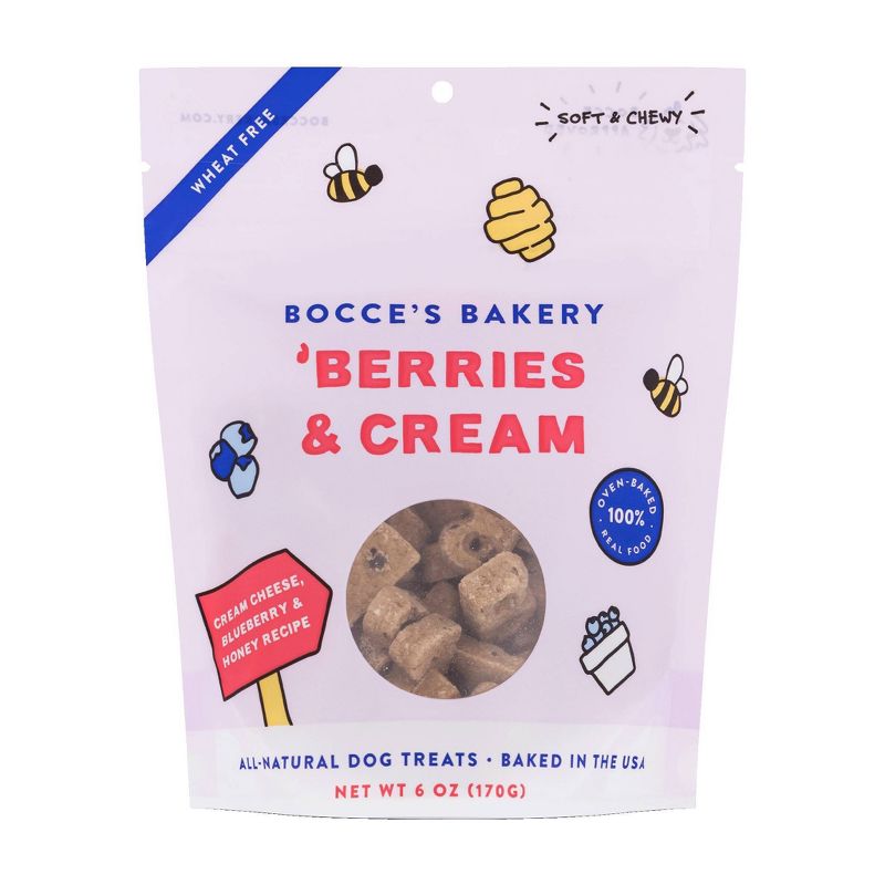 Bocce&#39;s Bakery Berry Cream Soft and Chewy Dog Treats - 6oz, 1 of 5