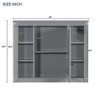 Grungis Wall Mounted Bathroom Storage Cabinet,35'' x28'' Medicine Cabinet with 6 Open Shelves and Mirror,Storage Cabinet for Bathroom - 3 of 4