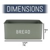 Nat & Jules Matte Green 12 x 7 Metal Enamel Rubber Wood Lidded Bread Box - 2 of 4