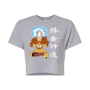 Women's - Avatar: The Last Airbender - Aang Sitting Avatar State Cropped Graphic T-Shirt - 1 of 4