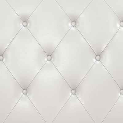 Full White Faux Leather Tufted Upholstered Bed with Headboard