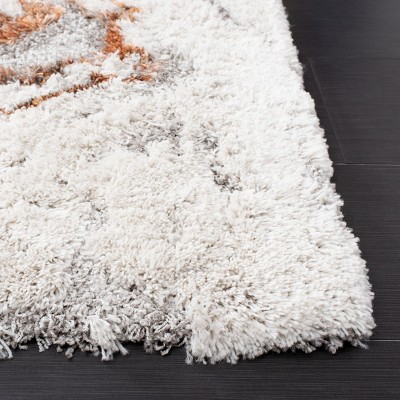 Horizon Grey and Rust Abstract Shag Square Rug