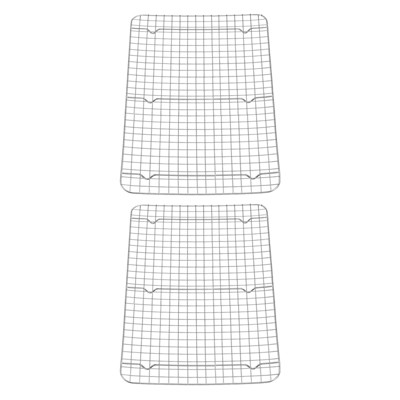 Unique Bargains 304 Stainless Steel Cooling Baking BBQ Grill Net 2 Pcs