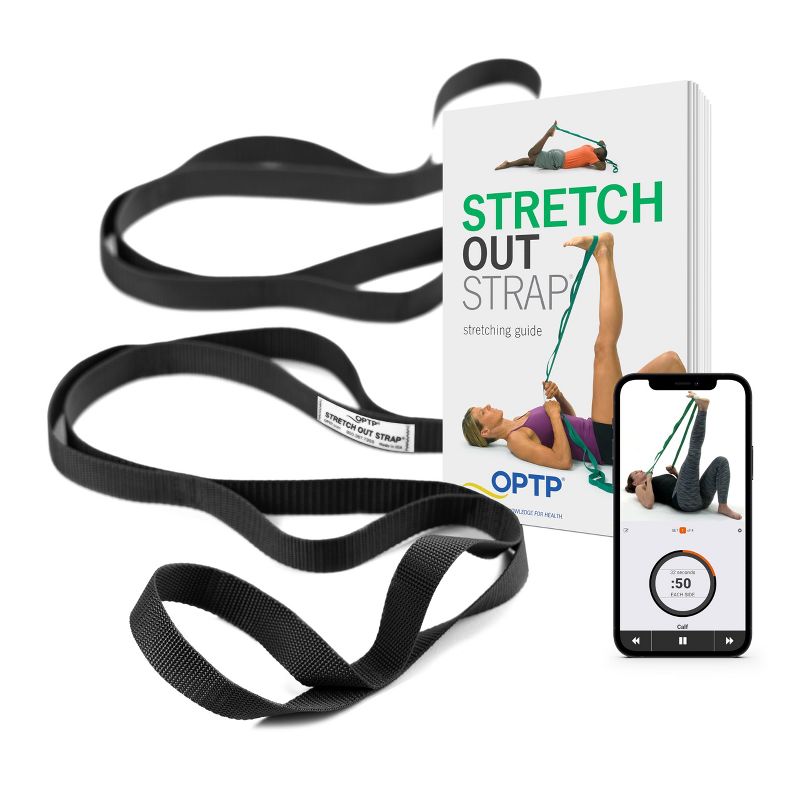 The Original Stretch Out Strap XL with Exercise Book, USA Made Top Choice Stretch Out Straps for Physical Therapy, Yoga Stretching Strap or Knee, 1 of 9