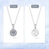 Moissanite Necklace for Women, Round Moissanite Halo Pendant with 925 Sterling Silver Necklace for Wife, Women Jewelry Gifts - 2 of 4