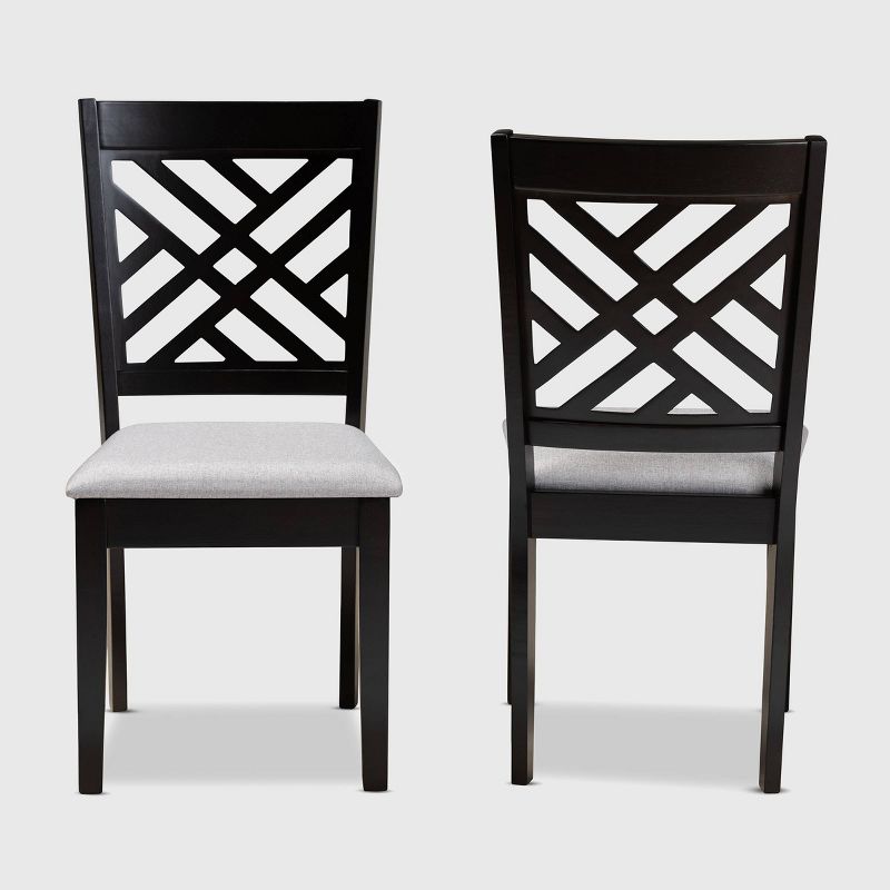 2pc Caron Upholstered Wood Dining Chair Set - Baxton Studio, 3 of 8