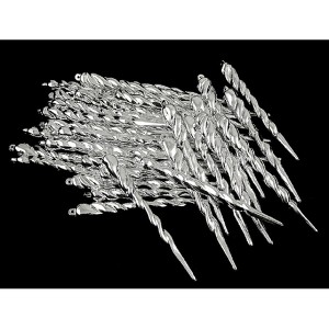 Northlight Shiny Shatterproof Icicle Christmas Ornaments - 5" - Silver Splendor - 36ct - 1 of 1